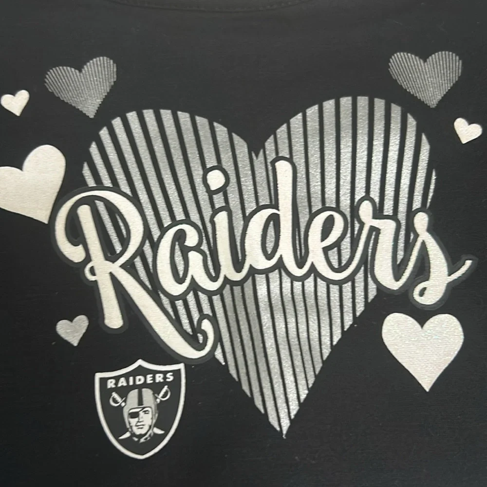 Girls 2T nfl Oakland Vegas raiders hearts cheerleader dress Super Bowl football